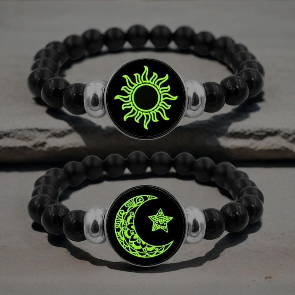 Svítící náramek Slunce Měsíc Řetízek na ruku Módní párové náramky Párové šperky Dárek