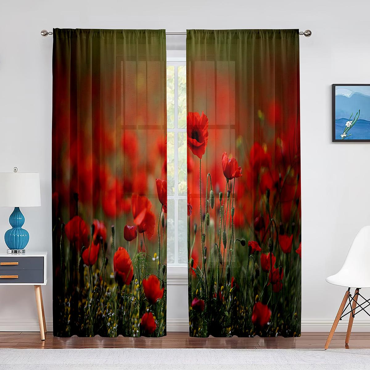 Красные маки на зеленом поле — фото 6