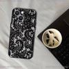 Vintage Lace Phone Case For iPhone 17,16,15,14,13,12,11,Pro,XS,Max,XR,Plus,E,SE4,Mini Black Soft Cover