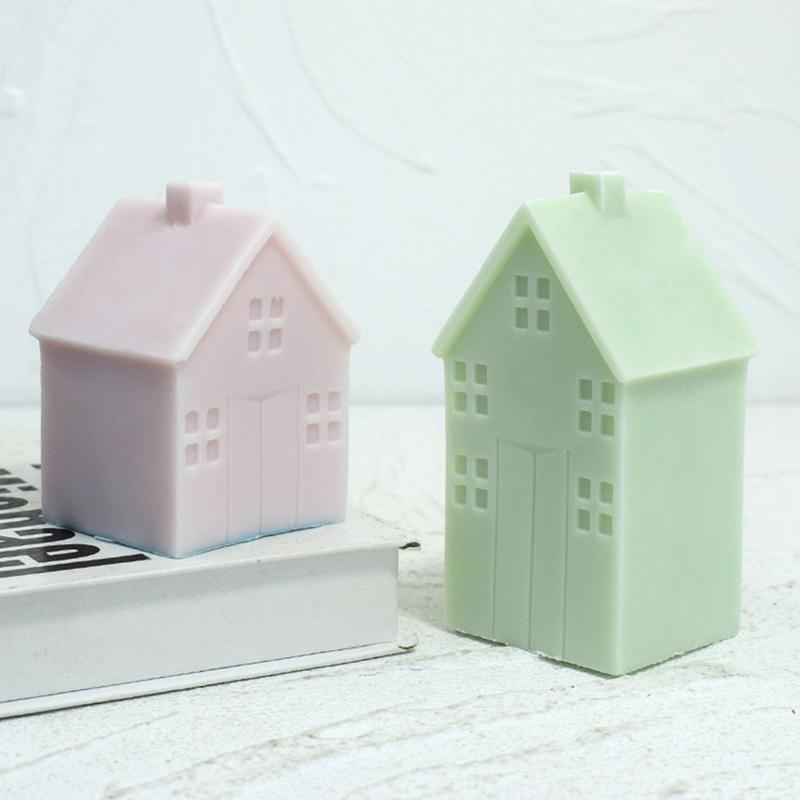 Christmas Silicone House Molds 3D House Shape Candle Mould Christmas Silicone Molds Reusable Resin Molds Non-Stick Plaster Soap