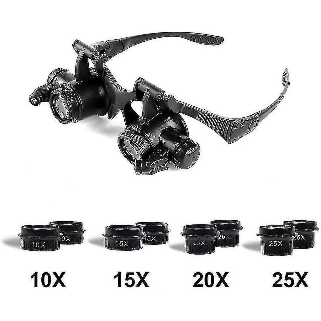 10x 15x 20x 25x Magnification, Adjustable Led Light Loupe For Jewelers