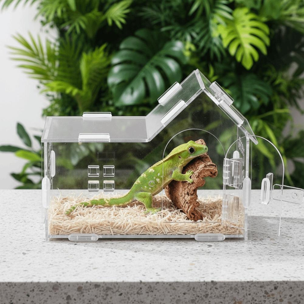 Acrylic Reptile Feeding Box Magnetic Reptile Habitat Box Pet Breeding Container  Breeding