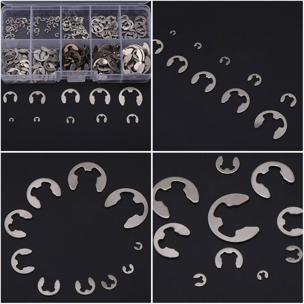200 Stück Edelstahl E-Clip E-Ring Sicherungsring Sortiment M1.5 M10