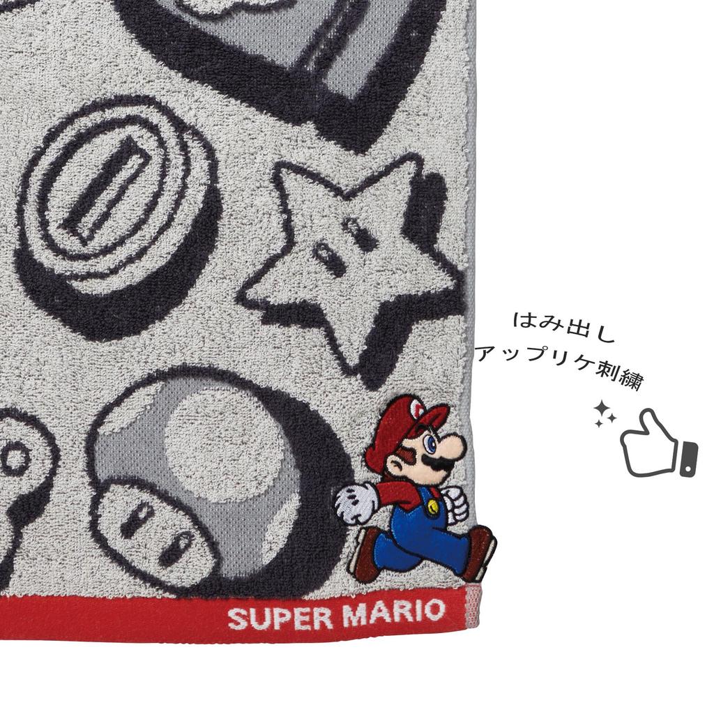 Marushin Face Nintendo Mario Adventure Character Antibacterial and Odor 4485008100 Towel, World, 100% Cotton, Design, Resistant,