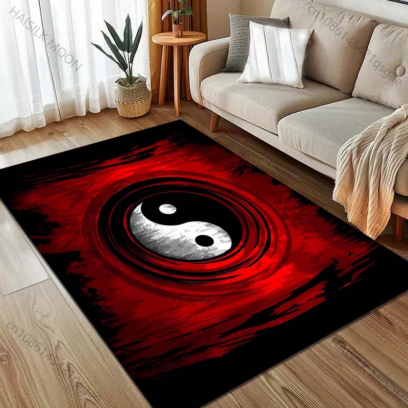 Various Sizes Tai Chi Art Print Carpet for Living Room Bedroom Bedside Sofa Floor Mat Modern Home Decor Area Rug Large Size