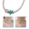 Trendiges Böhmisches Halsketten-Set Handgefertigt Perlenkette Schlüsselbein-Kette mit Muschel und Seestern-Anhänger für den Täglichen Lässigen Look