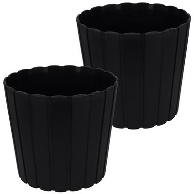 Plastic Flower Pot for Flowers and Herbs On the Balcony or Terrace, Anthracite, 29 Cm, 2 Pcs.