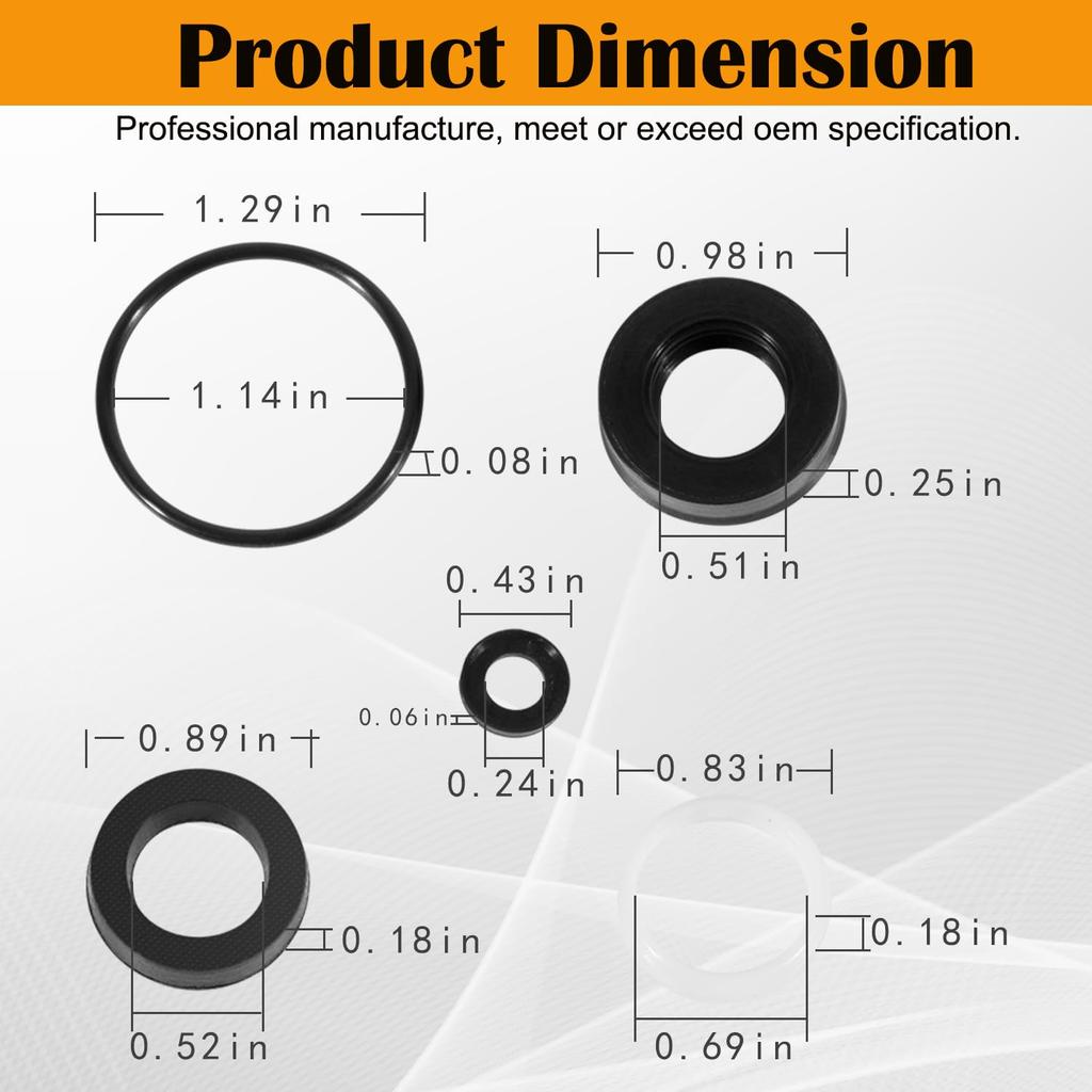 34262 Seal Kit for Cat Pump 66DX 6DX Pressure Washer Pump, for Model 6DX35G1I 6DX40G1I 66DX30G1I 66DX35G1I 66DX40G1I