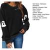 Halloween Sweatshirts für Damen Gruselige Saison Grafik Niedlicher Geist Pullover Langarm Rundhals Tops
