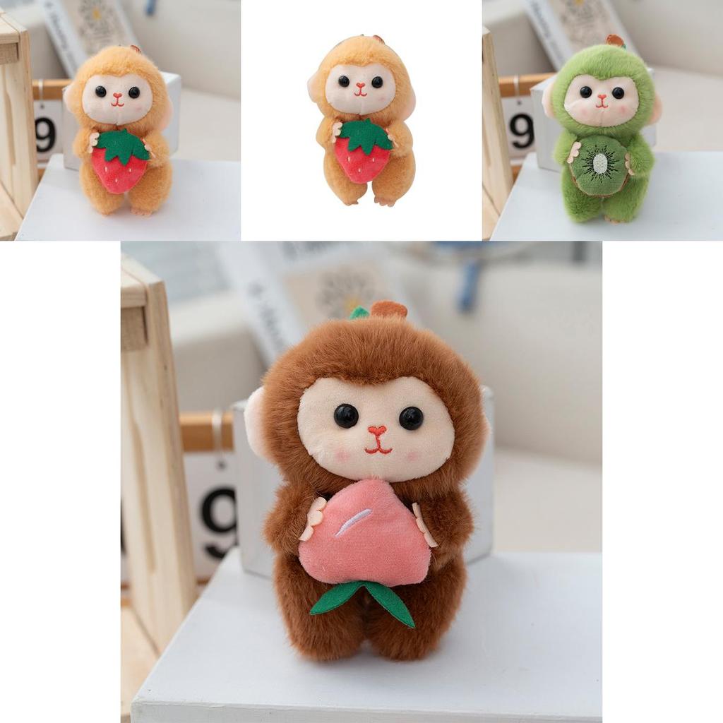 Plush Monkey Bag Charm With Cute Dog Figurine And Diy Decor For Girls