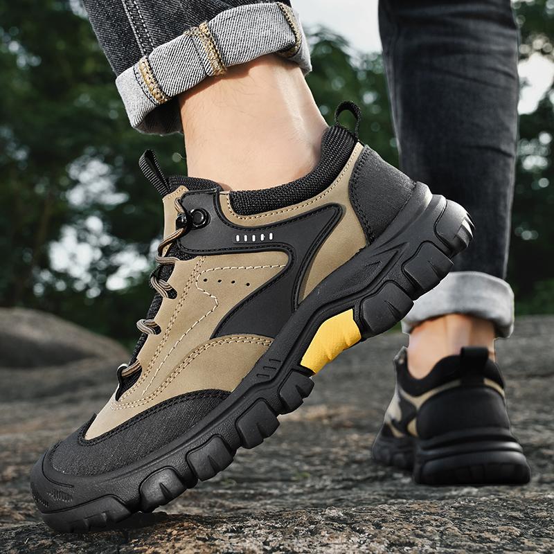Luxury Brand Outdoor Trekking Leather Shoe Men Soft Waterproof Hiking Climbing Shoe Shoes Quality Leather Hunting Tactical Shoes