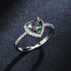 2026 Peach Heart Ring Ladies, Love Shaped Zircon Diamond Copper Silver Plated Fashion Jewelry