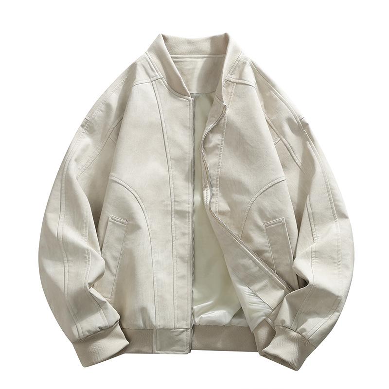 Pánská trendy volná ležérní motorkářská baseballová bunda - Jaro, Podzim, Zima