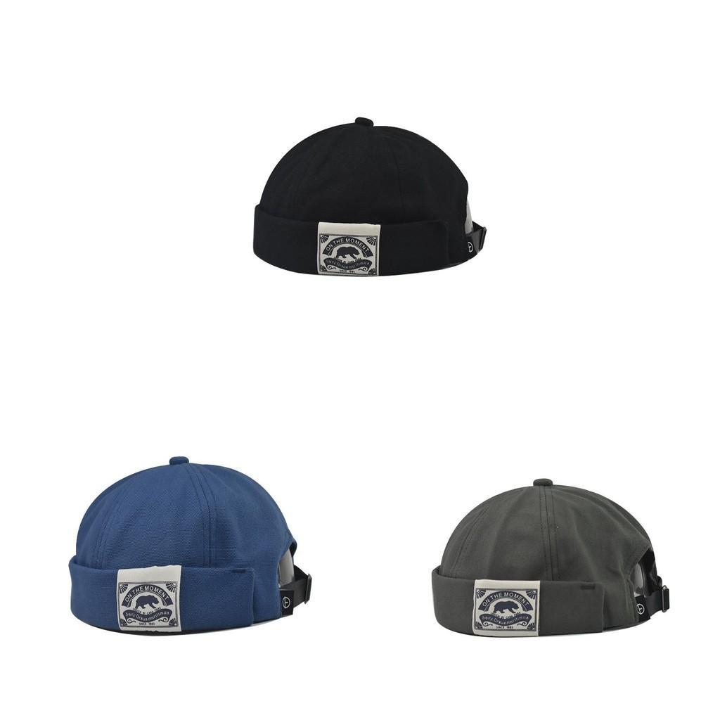 Summer Bear Embroidered Cotton Hat With Rolled Edge Adjustable Strap Gift Cap