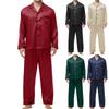 Men's Sleepwear Silk Ice Silk Korean Version Men's Long Sleeved Pants Home Suit Set