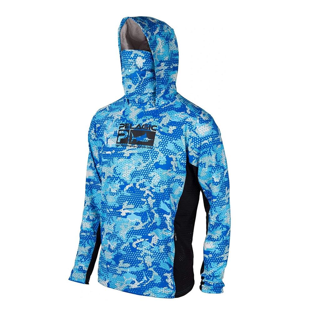 PELAGIC camouflage fishing suit for men and women long-sleeved mask hoodie sun protection breathable fishing suit can be