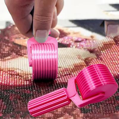 2 db Strasszkő Művészeti Henger 3D Nyomtatott Strasszkő Festés Nyomóhenger Könnyű Fogású Kézi Henger Barkácsoló Kézműves Eszköz Strasszkő Hímzéshez