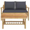 VidaXL Salon de jardin 2 pcs avec coussins gris foncé bambou, ensemble de salon de jardin, salons de patio, siège de jardin, 363465