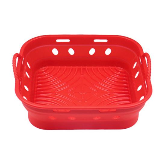 Foldable Round/Square Air Fryer Liner Basket 8.5 Inch Air Fryer Silicone Pot Reusable Baking Tray Accessories for 3.6-6.8 QT Oven Microwave