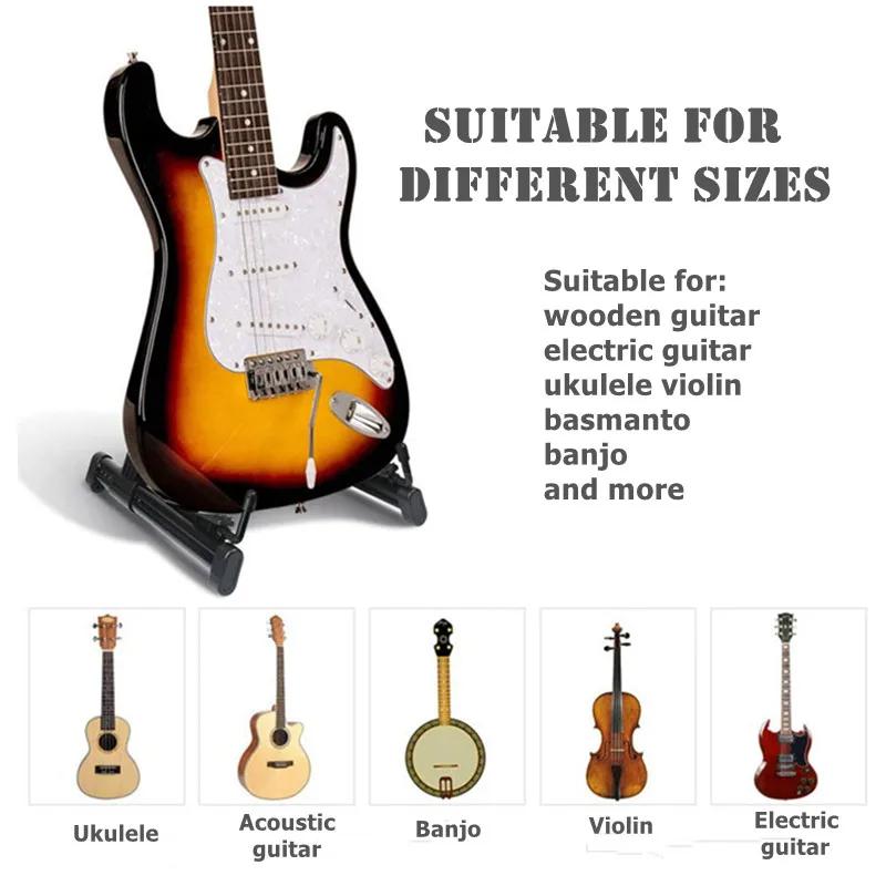 Guitar Stand Folding A Frame Floor Universal ABS for Acoustic Classical Electric Bass Guitars Banjo Ukulele Portable