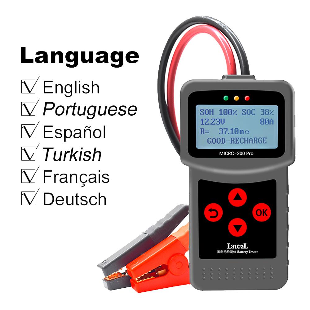 

Lancol Micro-200 Pro 12V Digital Car Battery Tester Micro200Pro EFB AGM Gel Lead Acid Battery Cranking Charging Diagnostic Tool