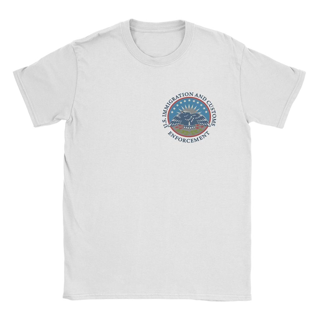 ICE Immigration and Customs EnforceUnisext Logo Unisexs T Shirts Short Sleeve Round Collar TShirts Pure Cotton Gift Clothing