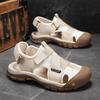 Summer Men Sandals Handmade Leather Hiking Outdoor Beach Shoes Fashion and Casual Sandals Men's Summer Shoes Sandals