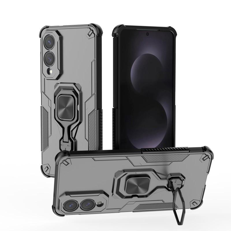 For Samsung Galaxy S25 Edge Phone Case WANLONFENG PC TPU Back Cover Kickstand with Tempered Glass