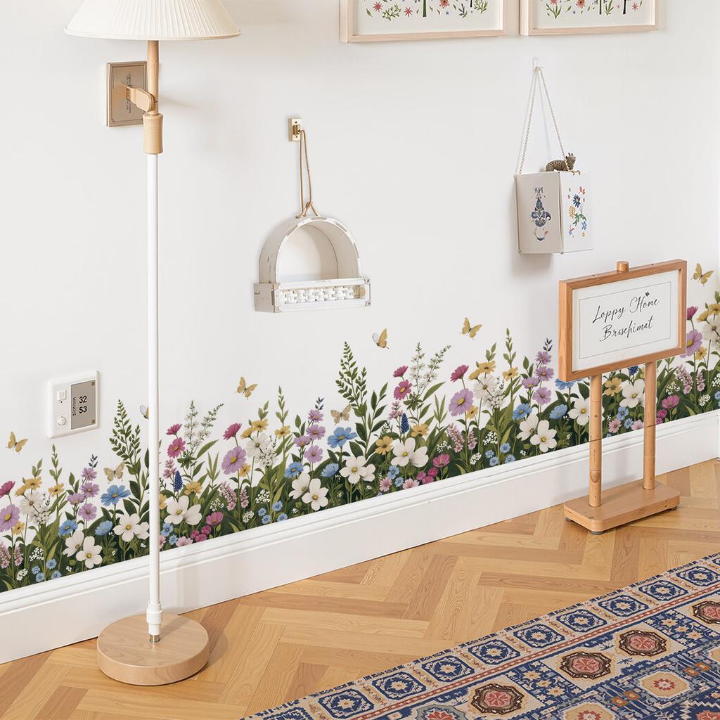 Kwiatowa Roślina Naklejka Ścienna Zdejmowana Samoprzylepna Naklejka do Salonu Sypialni Tło Kanapy Dekoracja Ściany Wnętrze Domu