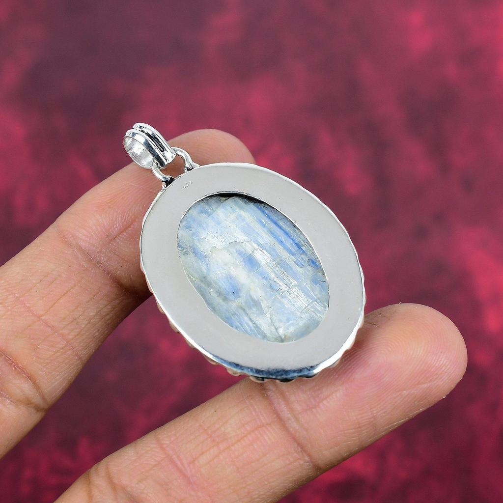 Colgante de Cianita Plata de Ley 925 Sólida, Joyería Colgante de Piedra Preciosa Hecha a Mano, Regalos Para Esposa Colgante Nuevo