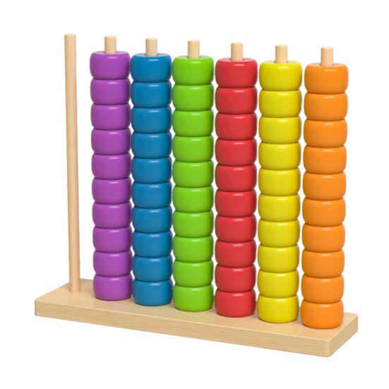 Beads Matching Stacking Toy Preschool Learning Color Recognition Rainbow Rings Game Boys Girls Educational Color Sorting Sequencing Toy