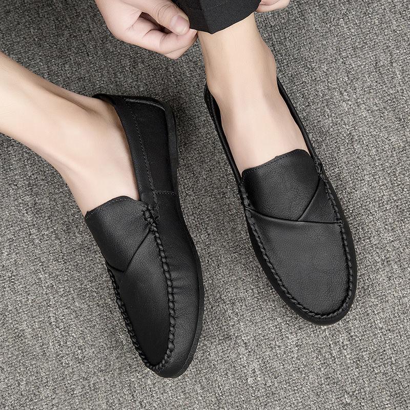 Soft Slip-on Round Toe Flat Leather Shoes for Men New Classic Original Comfortable Designer Common Man Casual Shoe In Promotion