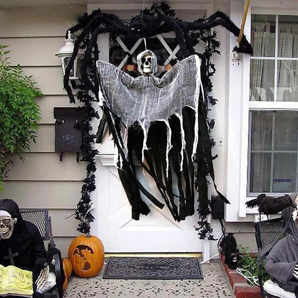 1pc Halloween Hanging Skeleton Ghost, Hanging Skull Horror Ghost, Haunted House Entrance Decor, Patio Garden Outdoor Decoration
