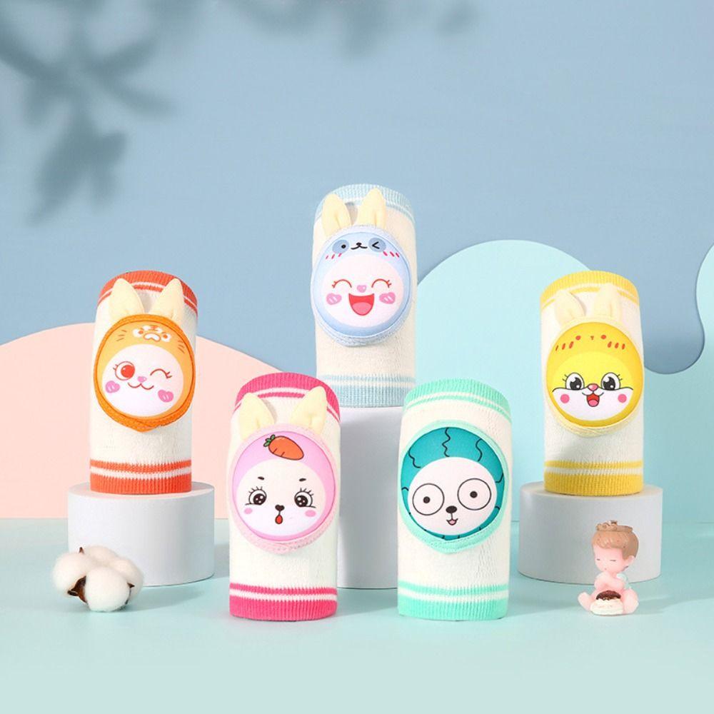

Elastic Baby Cartoon Knee Pads Cotton Spandex Crawling Toddler Protector Kids Leg Warmer Kids жовтий