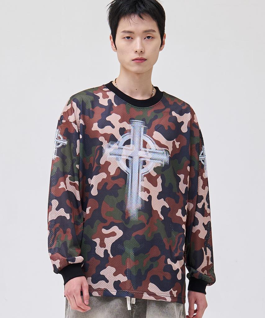 Akesi Cross Mesh Jersey Long Sleeve - Camo