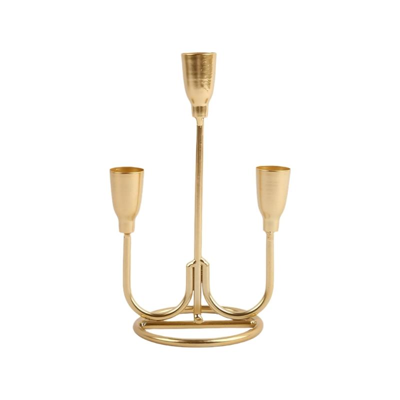 Retro 3 Arm Iron Candelabra Taper Candlestick Candle Holders For Table Centerpiece And Ambients Lighting Home Decoration