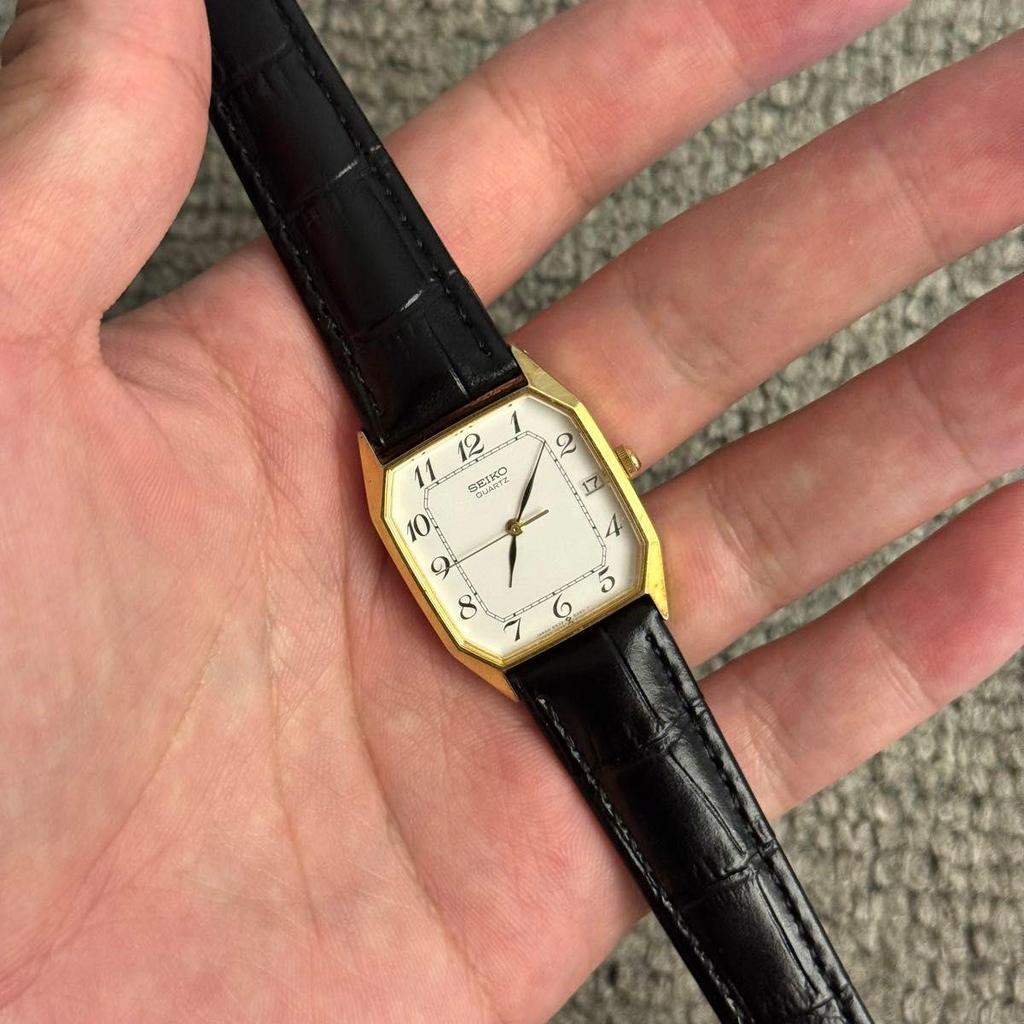 Used Operation 86s Vintage Seiko Date Tank Men's Watch Qz Square