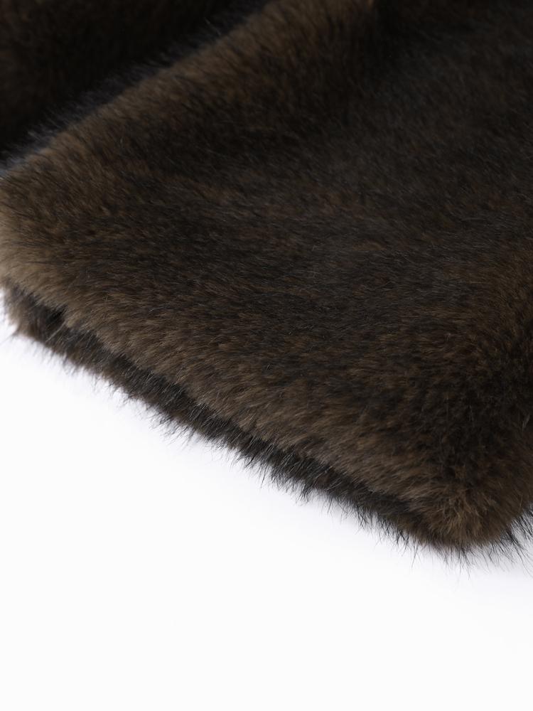 Women's Medium To Long Faux Fur Jacket Women's Collar Warm Fur Coat Brown 2025 New Collection