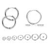 2pcs Classic Simple Glossy 8-20mm Circle Hoop Earrings For Women  Gold and Silver Two-color Stainless Steel Unisex Jewelry Gift