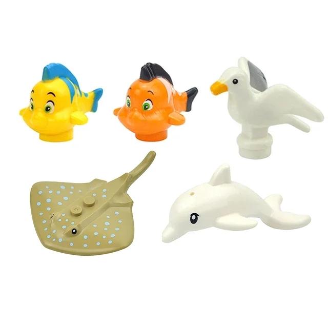 MOC Animals Building Blocks Flamingo Swan Otter Cat Dog Pug Chick Duck Eagle Sheep Owl Rabbit DIY Model Brick Toys for Children