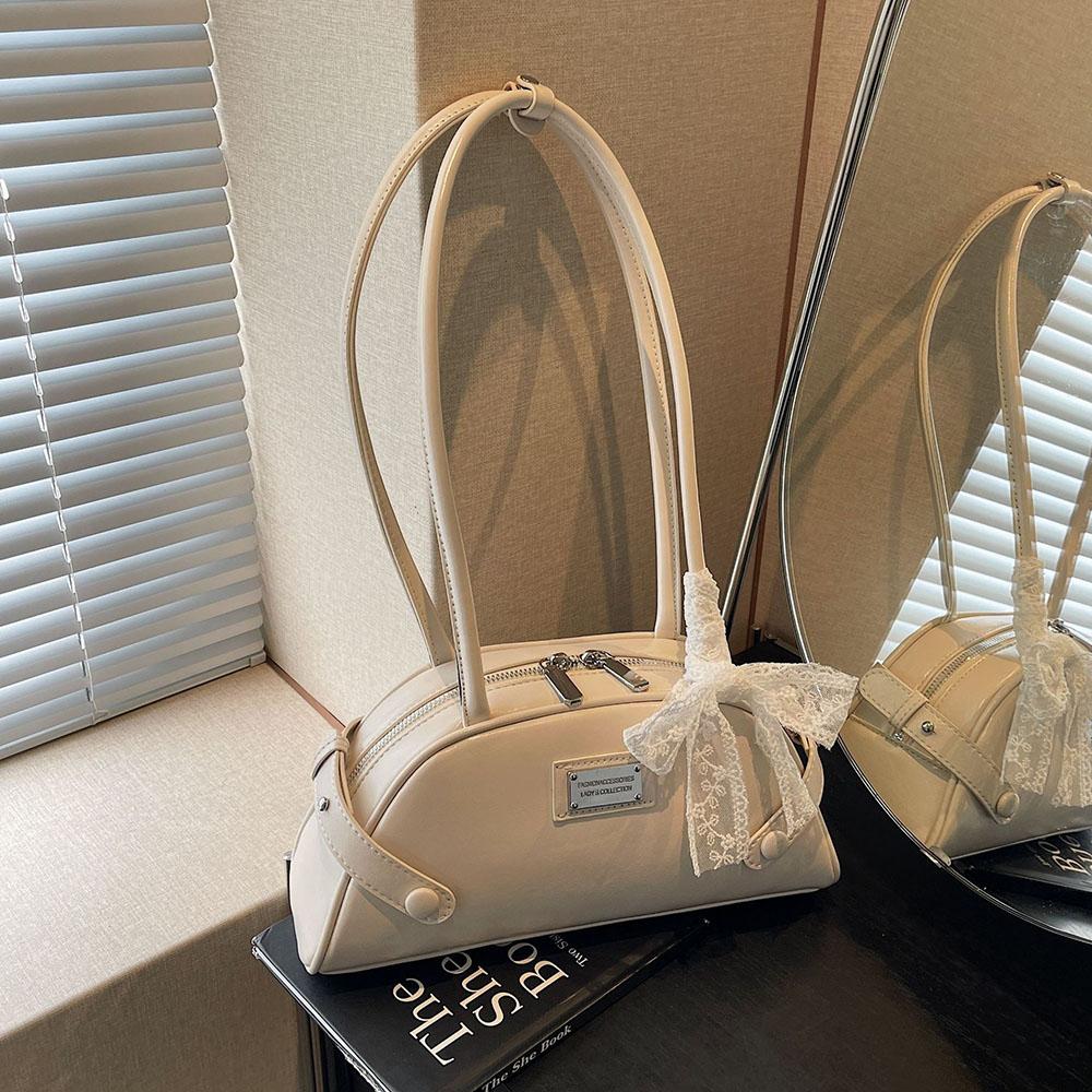 New Solid Color Women Shoulder Bag Fashi Leather Surface Handbag Trendy Casual Underarm Bag For Spring Summer чёрный