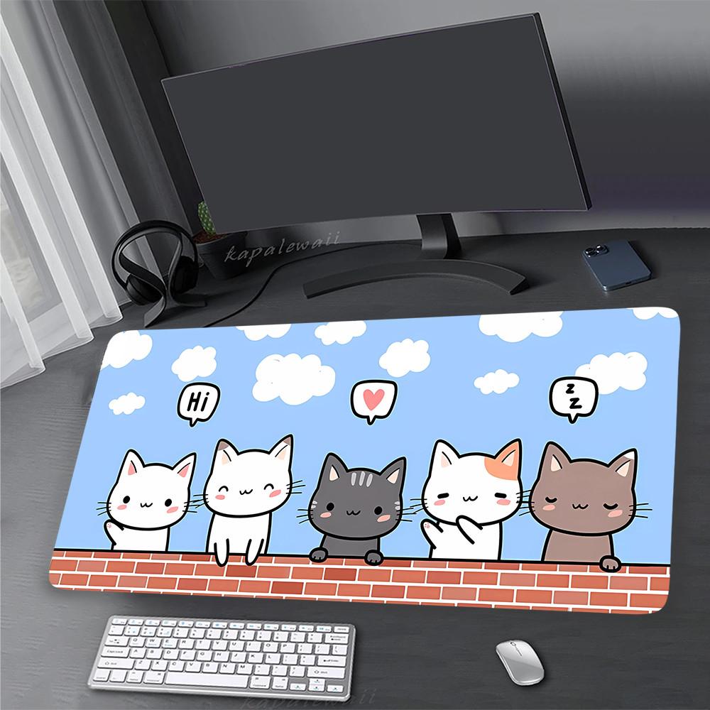 Kawaii Niedliche Katze Mauspads Gamer Mauspads Große Tastaturpads Schreibtischunterlage Spiel-Mauspad Gaming-Tischteppich für ganztägigen Komfort