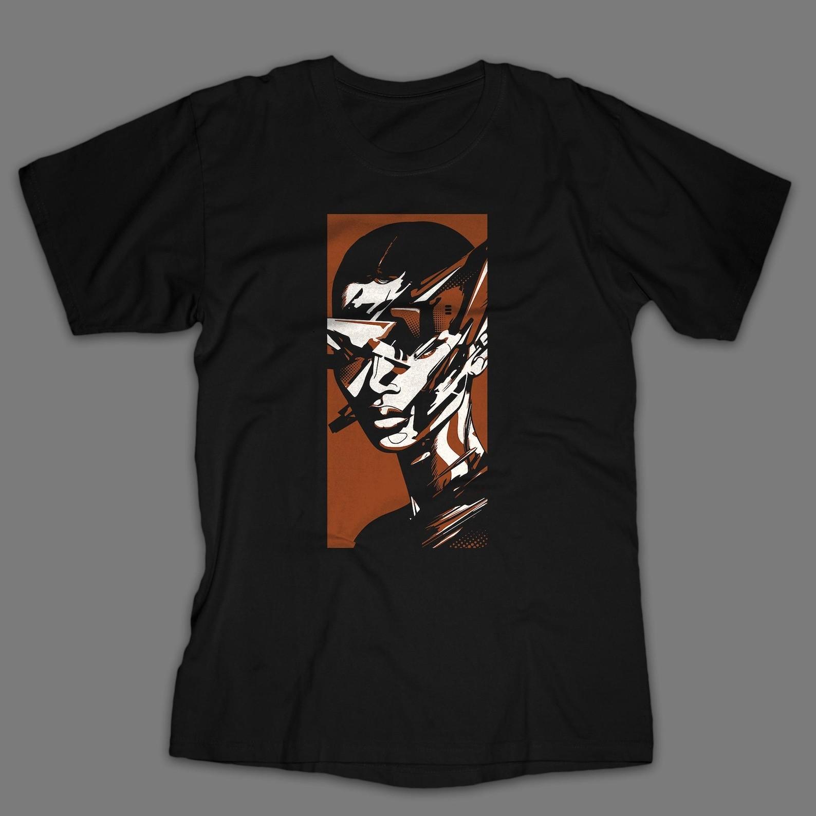 Cyberpunk Graphic T Shirt Futuristic Retro Cyber Streetwear Tee Shirt S