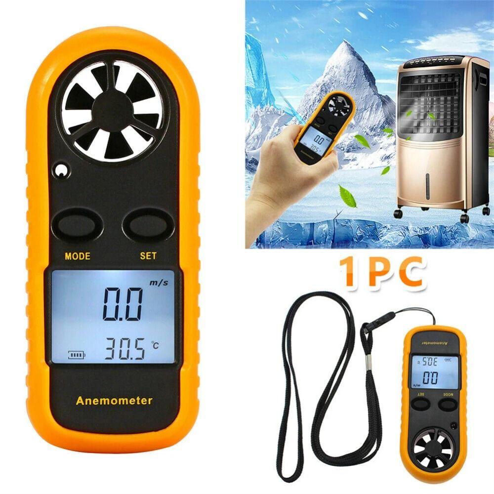 LCD Display Digital Anemometer Hand-held Wind Speed Meter Temperature Tester  Portable Use