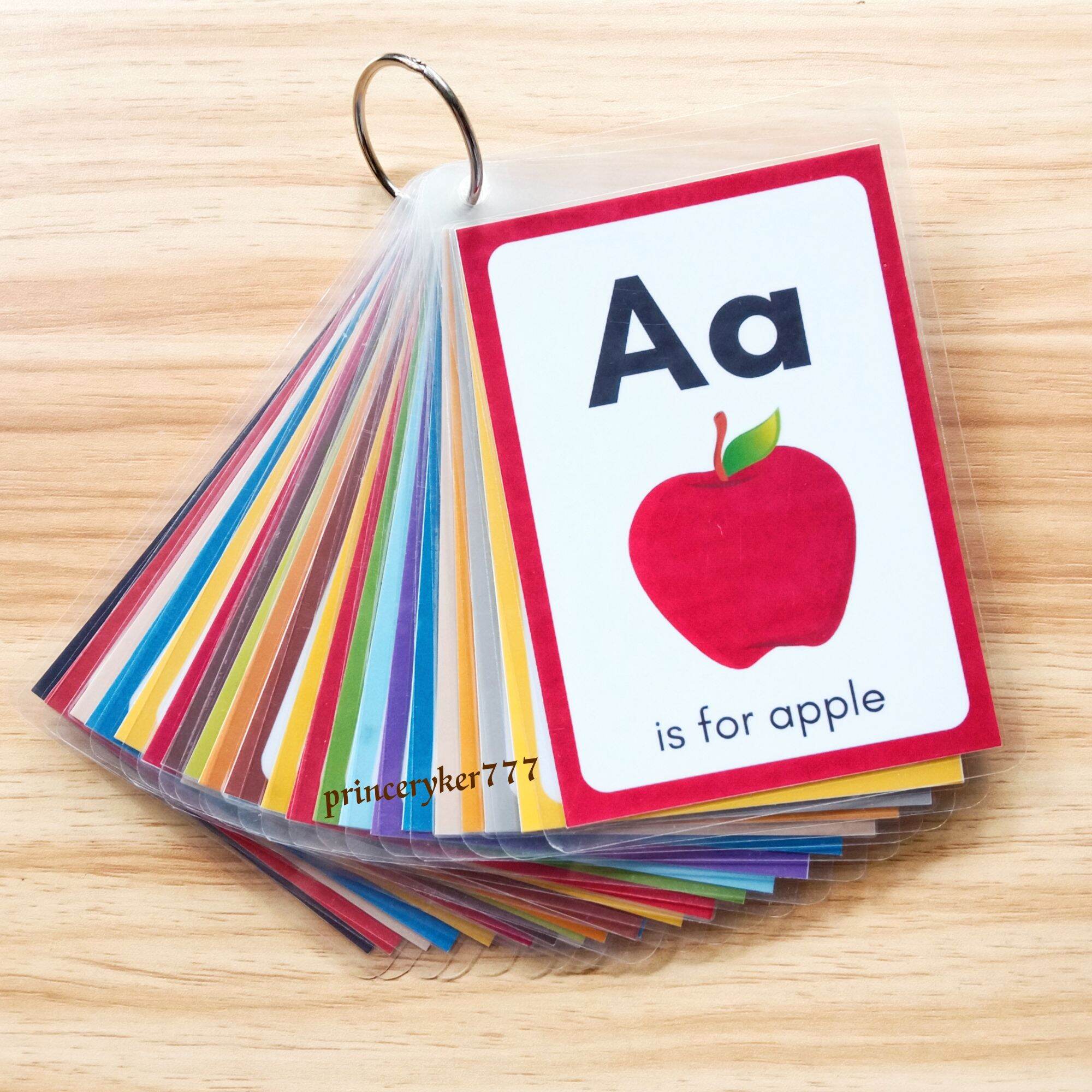 26 PCS - ABC Alphabet Laminated Flashcards, Educational Flashcards for Kids, Toddlers, Preschoolers, Teaching Tools Flash Cards Without Ring