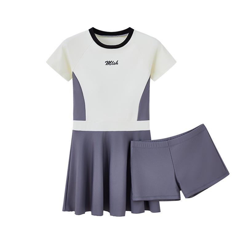 Women's Quick-Dry Pleated A-line Skirt Swimsuit Two-Piece Shorts - Conservative High-End Beachwear