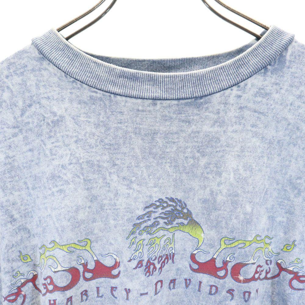 Harley Davidson Print Short Sleeve T-shirt L Blue Men's Used