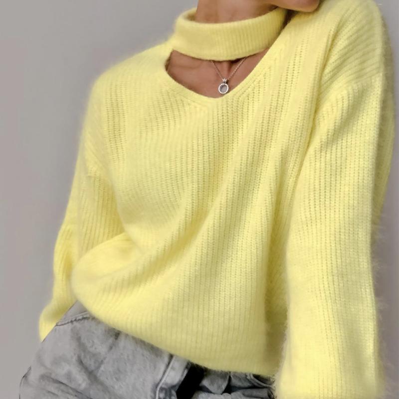 Hirsionsan Weiche Warme V-ausschnitt Pullover Frauen Elegante Candy Farbe Gestrickte Weibliche Pullover Lose Kaschmir Grundlegende Strickwaren Pullover