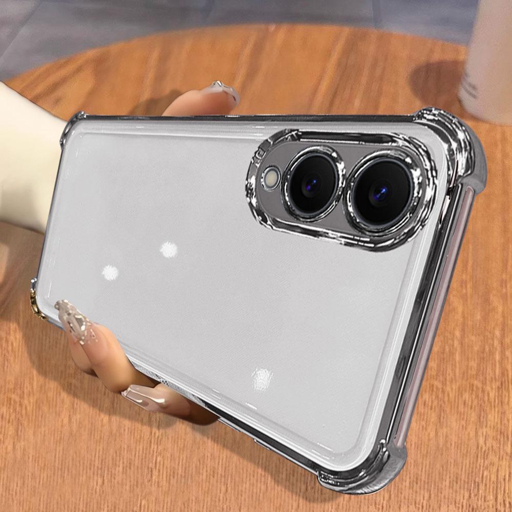 Suitable for Samsung S25edge Plating Airbag Transparent Mobile Phone Case S24Ultra Silicone S23Plus Soft Case