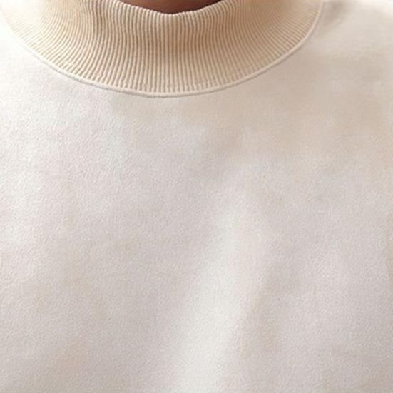 Muži Jaro Podzim Top Oboustranný sametový Polovysoký límec Volný potisk Elastické manžety Jednobarevný Volný svetr Dlouhé rukávy Sportovní škola Denní